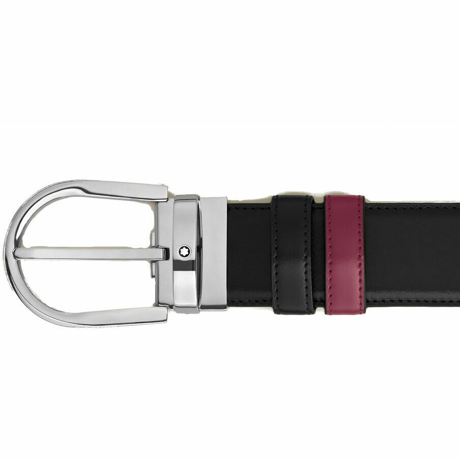 Cintura Montblanc reversibile nera-cassis
