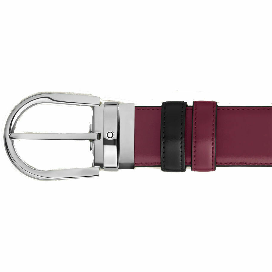 Cintura Montblanc reversibile nera-cassis