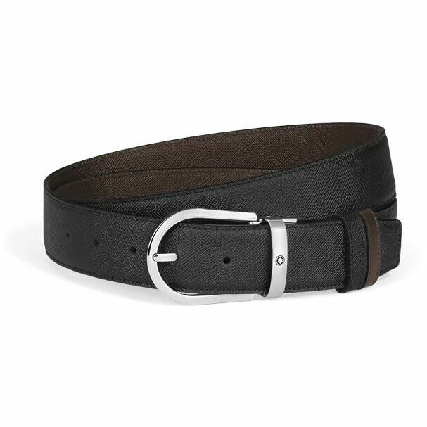 Cintura Montblanc Sartorial ferro di cavallo reversibile 35mm