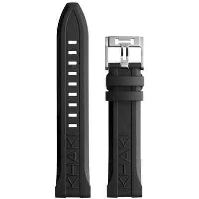 Cinturino Hamilton in caucciù nero 22 mm