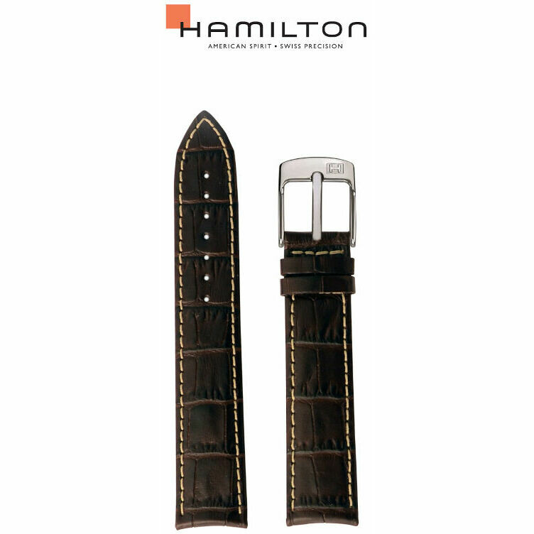 Cinturino originale Hamilton in pelle Marrone 22mm XL