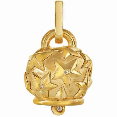 Ciondolo Chantecler Campanella Grande iin argento dorato e diamanti