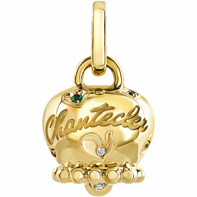 Ciondolo Chantecler Campanella grande in oro con diamanti rubini smeraldi e zaffiri