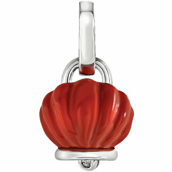 Ciondolo Chantecler Campanella in resina corallo e argento