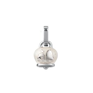 Ciondolo Chantecler campanella micro con faraglioni in argento e smalto bianco perlato Ciondolo Chantecler campanella micro con faraglioni in argento e smalto bianco perlato