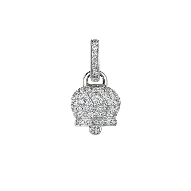 Ciondolo Chantecler Campanella micro in oro bianco e diamanti