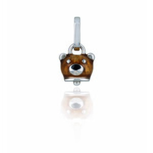 Ciondolo Chantecler Campanella micro orso in argentoe smalto marrone chiaro Ciondolo Chantecler Campanella micro orso in argentoe smalto marrone chiaro