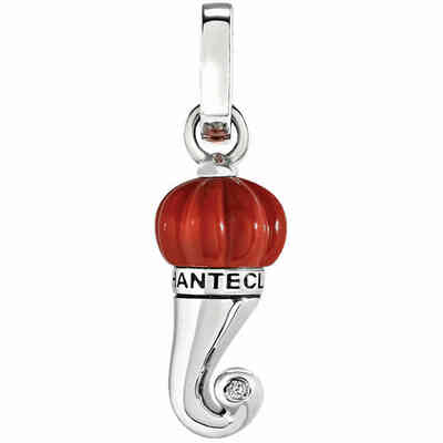 Ciondolo Chantecler Corno Piccolo in argento e resina corallo Ciondolo Chantecler Corno Piccolo in argento e resina corallo