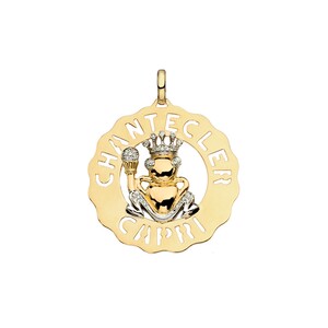 Ciondolo Chantecler Logo grande Principe Ranocchio in oro e diamanti Ciondolo Chantecler Logo grande Principe Ranocchio in oro e diamanti