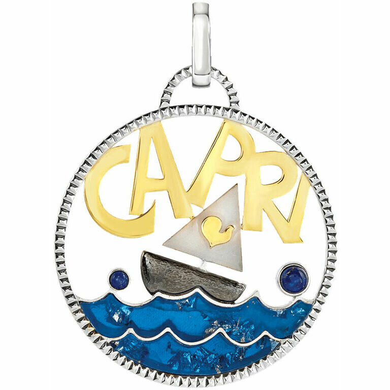 Ciondolo Chantecler Logo in argento e resina