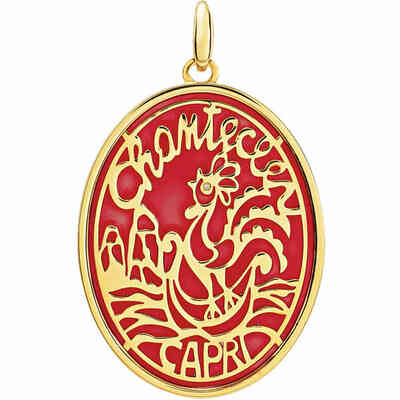 Ciondolo Chantecler Logo in Oro Giallo e smalto rosso