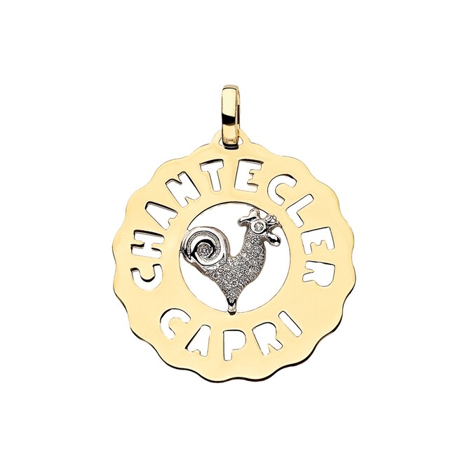 Ciondolo Chantecler Logo medio Gallo in oro e diamanti