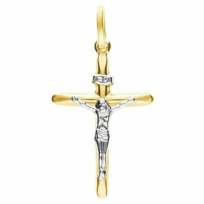 Ciondolo crocifisso Stroili in oro bianco e giallo