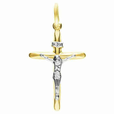 Ciondolo crocifisso Stroili in oro bianco e giallo