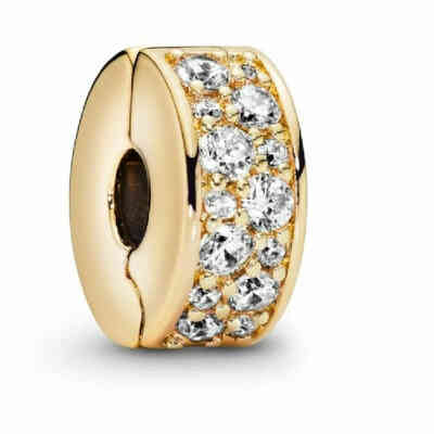 Clip Pandora con Pavè placcata oro Clip Pandora con Pavè placcata oro