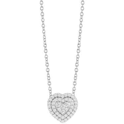 Collana a forma di Cuore Salvini Bagliori in Oro Bianco e Diamanti Collana a forma di Cuore Salvini Bagliori in Oro Bianco e Diamanti