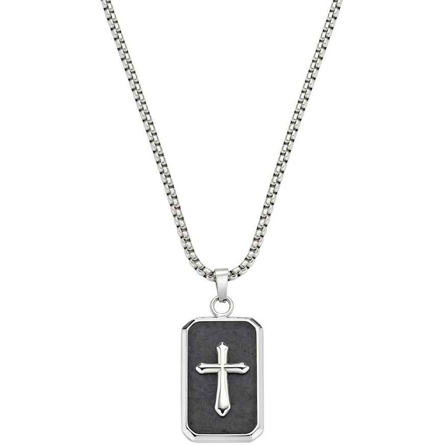 Collana Amen da uomo con targhetta Croce