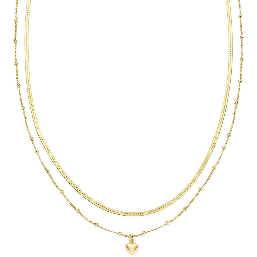 Collana Amen Doppia catena con cuore dorata