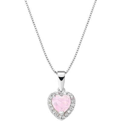 Collana Amen in argento con pendente a forma di Cuore Rosa Collana Amen in argento con pendente a forma di Cuore Rosa