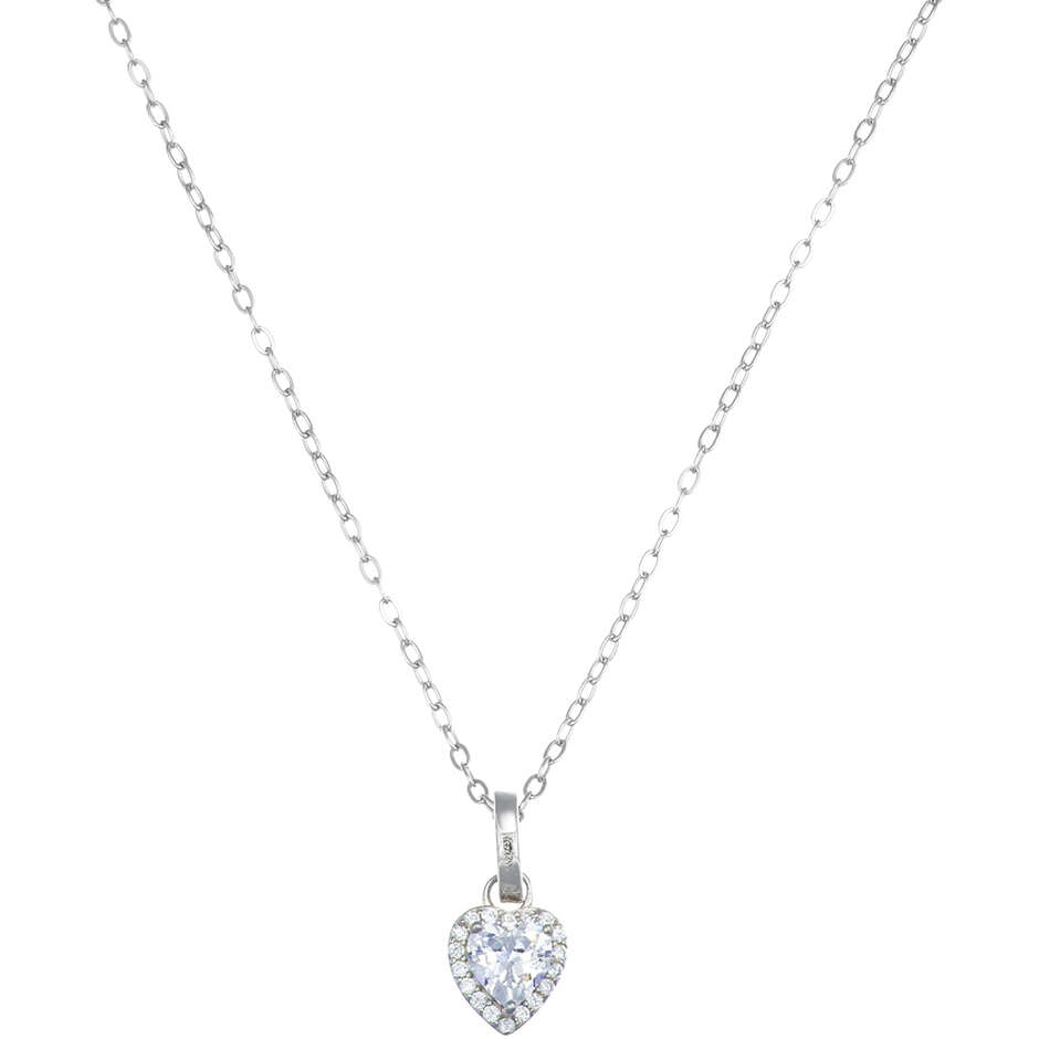 Collana Amen in argento con pendente cuore piccolo