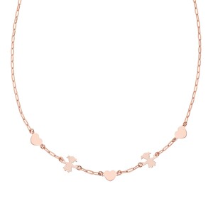 Collana Amen in argento Rose Maglia Catena Bambina e Cuori Collana Amen in argento Rose Maglia Catena Bambina e Cuori