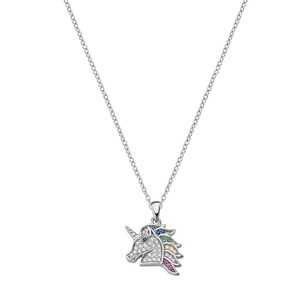 Collana Amen in Argento Unicorno Zirconato Multicolor Collana Amen in Argento Unicorno Zirconato Multicolor