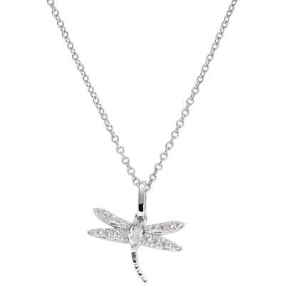 Collana Amen libellula in argento zirconi bianchi