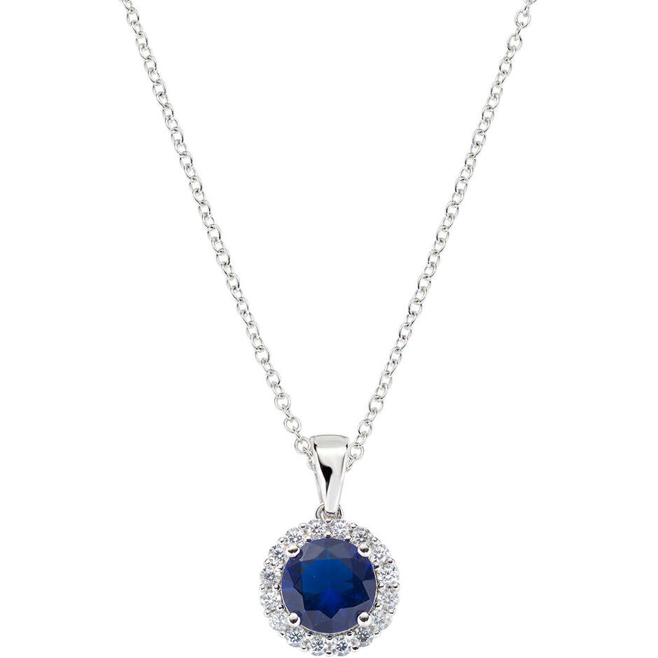 Collana Amen punto luce zircone blu