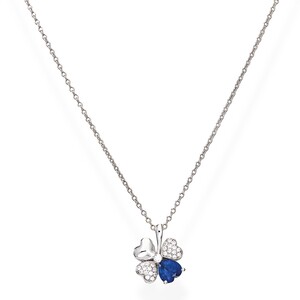 Collana Amen Quadricuore e Zirconi Bianchi e Blu Collana Amen Quadricuore e Zirconi Bianchi e Blu