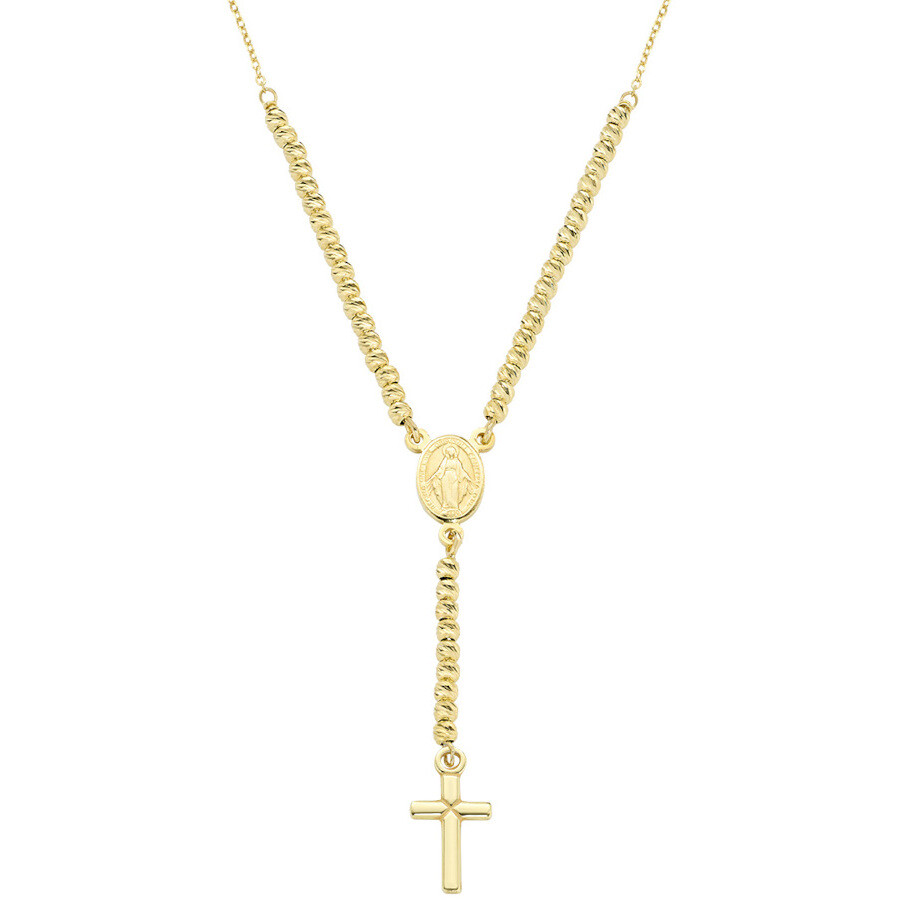 Collana Amen Rosario dorato con Sfere diamantate