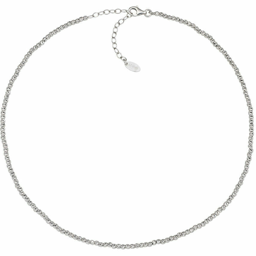 Collana Amen sfere diamantate in argento