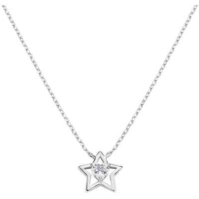 Collana Amen Stella con cuore centrale di ircone bianco Collana Amen Stella con cuore centrale di ircone bianco