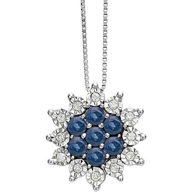 Collana Bliss in oro bianco e zaffiri