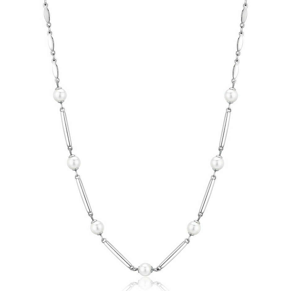 Collana Brosway Affinity in acciaio e perle bianche