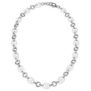 Collana Chantecler Capriness maglia marina cm45 in argento e smalto bianco Collana Chantecler Capriness maglia marina cm45 in argento e smalto bianco