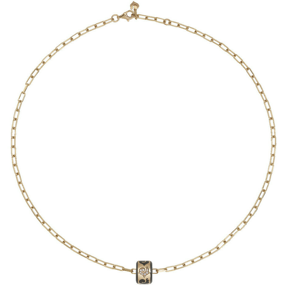 Collana Chantecler Carousel in oro rosa diamanti e smalto nero