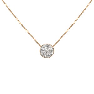 Collana Chantecler con pendente Paillettes in oro rosa pavè di diamanti e smalto bianco Collana Chantecler con pendente Paillettes in oro rosa pavè di diamanti e smalto bianco