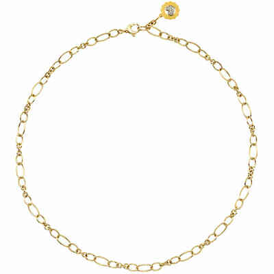Collana Chantecler in oro giallo maglie ovali con logo pendente
