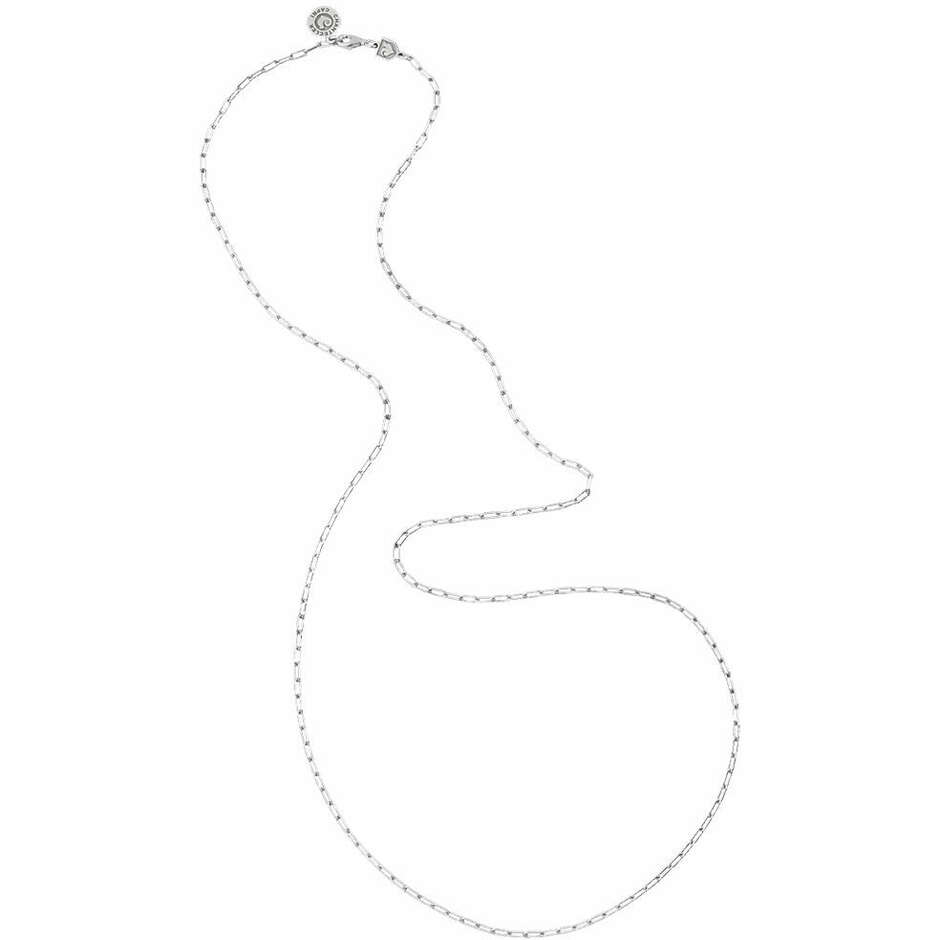 Collana Chantecler maglia rettangolare in argento con logo 80 cm