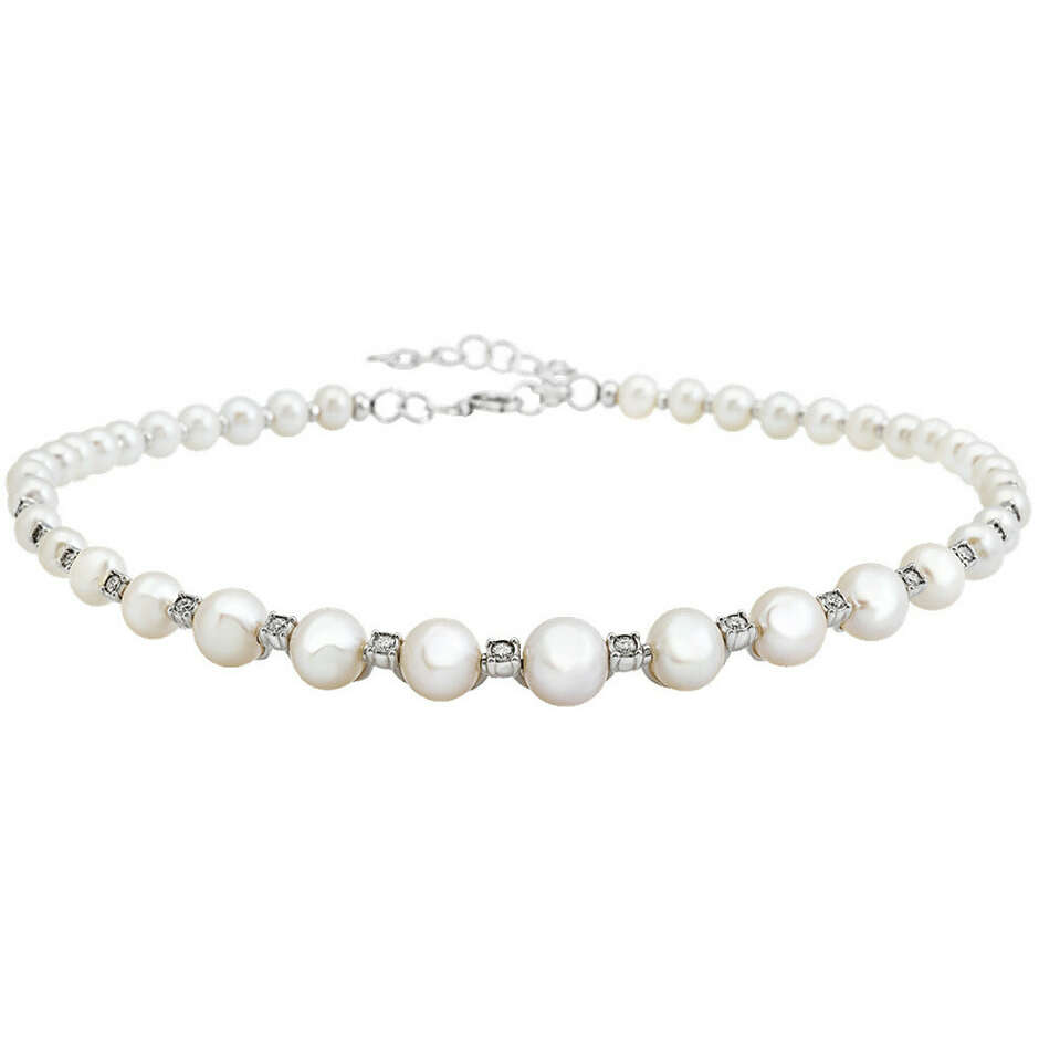 Collana choker Chantecler Cherie in oro bianco diamanti e perle