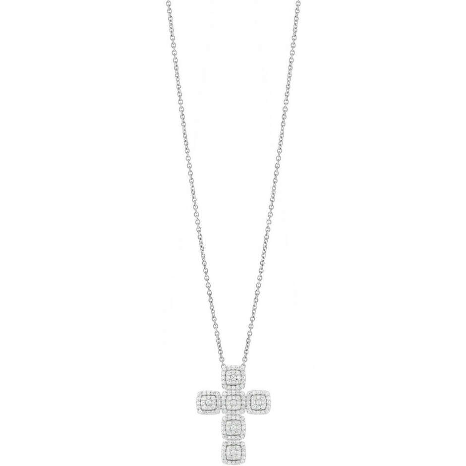 Collana Croce Salvini Bagliori in oro bianco e diamanti