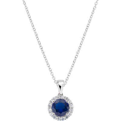 Collana da donna Amen in argento con punto luce zircone blu Collana da donna Amen in argento con punto luce zircone blu
