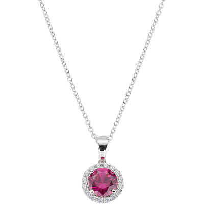 Collana da donna Amen in argento con punto luce zircone rosso rubino Collana da donna Amen in argento con punto luce zircone rosso rubino