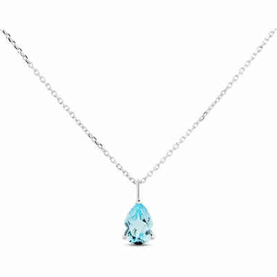 Collana da Donna in Oro Bianco Topazio Blu a goccia Stroili Collana da Donna in Oro Bianco Topazio Blu a goccia Stroili