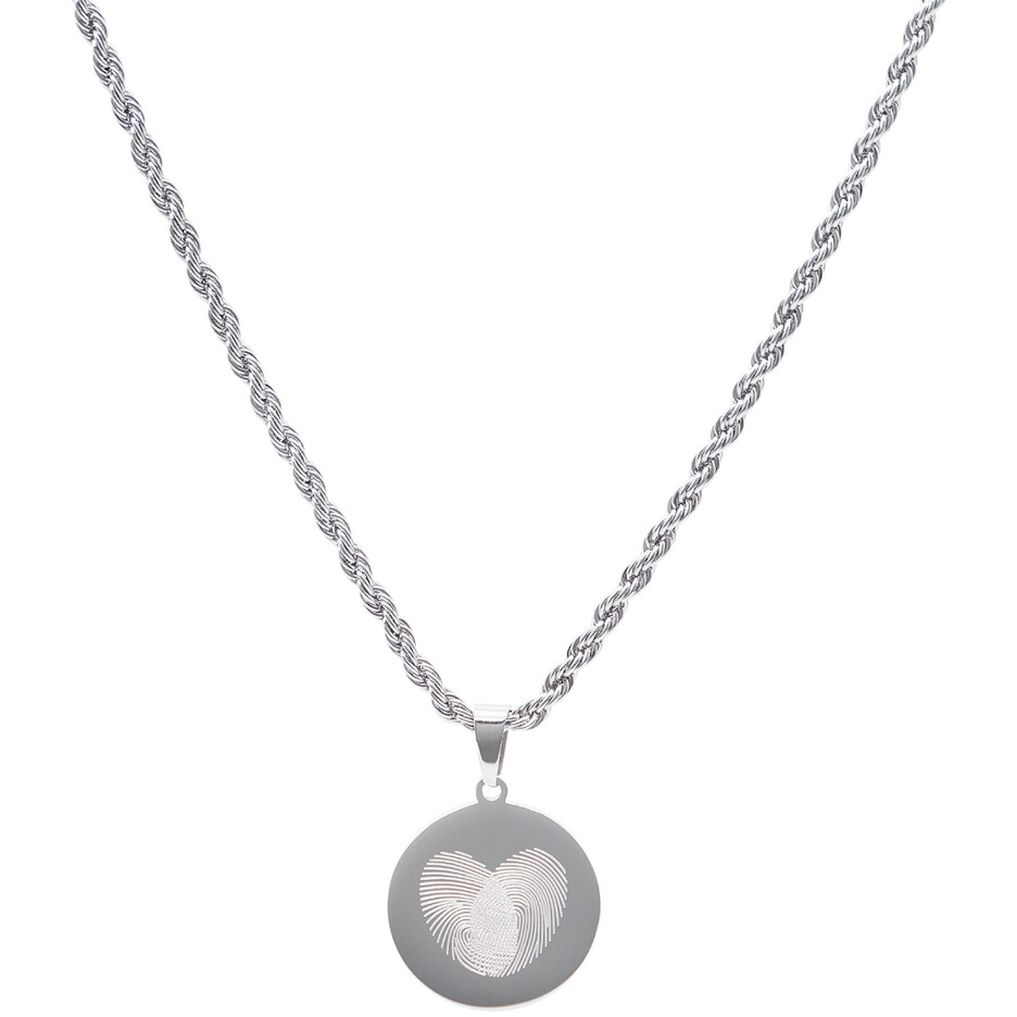 Collana Emotion impronta digitale a cuore