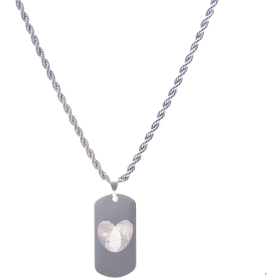 Collana Emotion piatra militare con impronta digitale