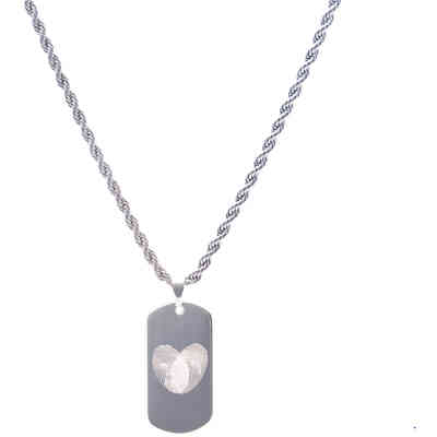 Collana Emotion piatra militare con impronta digitale Collana Emotion piatra militare con impronta digitale