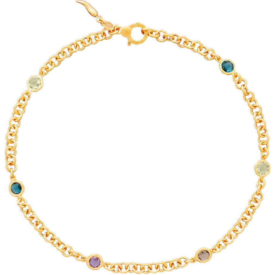 Collana Giovanni Raspini Loop in argento dorato e cristalli