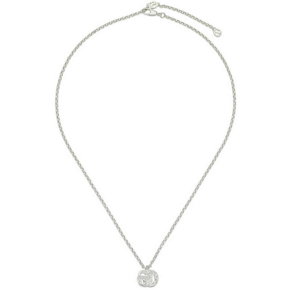 Collana Gucci GG Marmont in argento con pendente doppia G 42cm