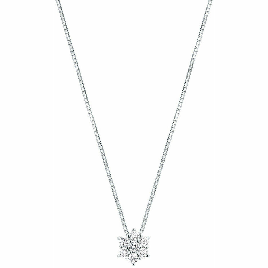 Collana Mirco Visconti con pendente a fiore in oro bianco e diamanti